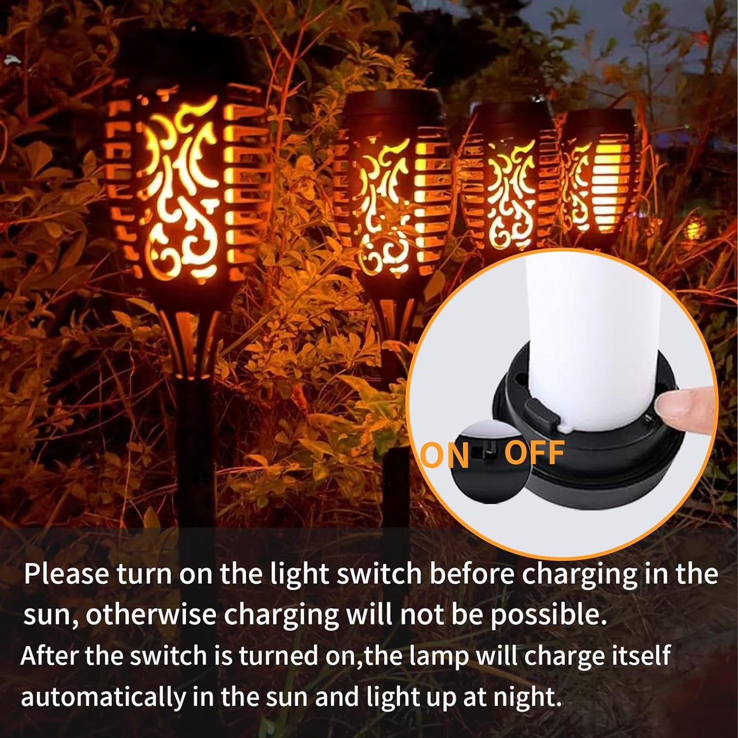 LQWELL Solarleuchten, Solar-Fackelleuchten für den Garten im Freien, 8er-Pack, 12 LED-Solarleuchte mit realistischem Flammeneffekt, IP65 wasserdichte Gartenfackeln, Solarleuchten für Weg, Hinterhof und Rasen (8er-Pack)