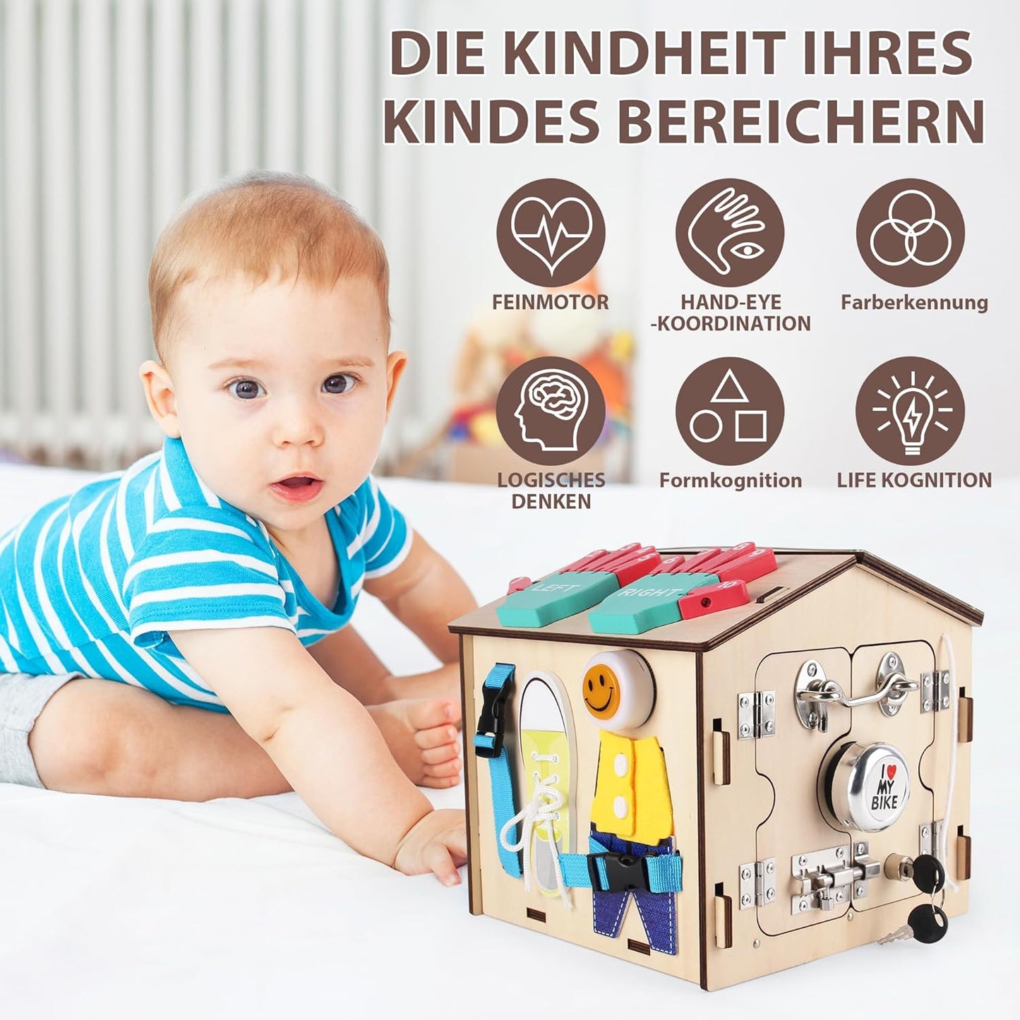 Ryosee Montessori Spielzeug Busy Board Lernen Sortierspiel Magnete Kinder lernspiele