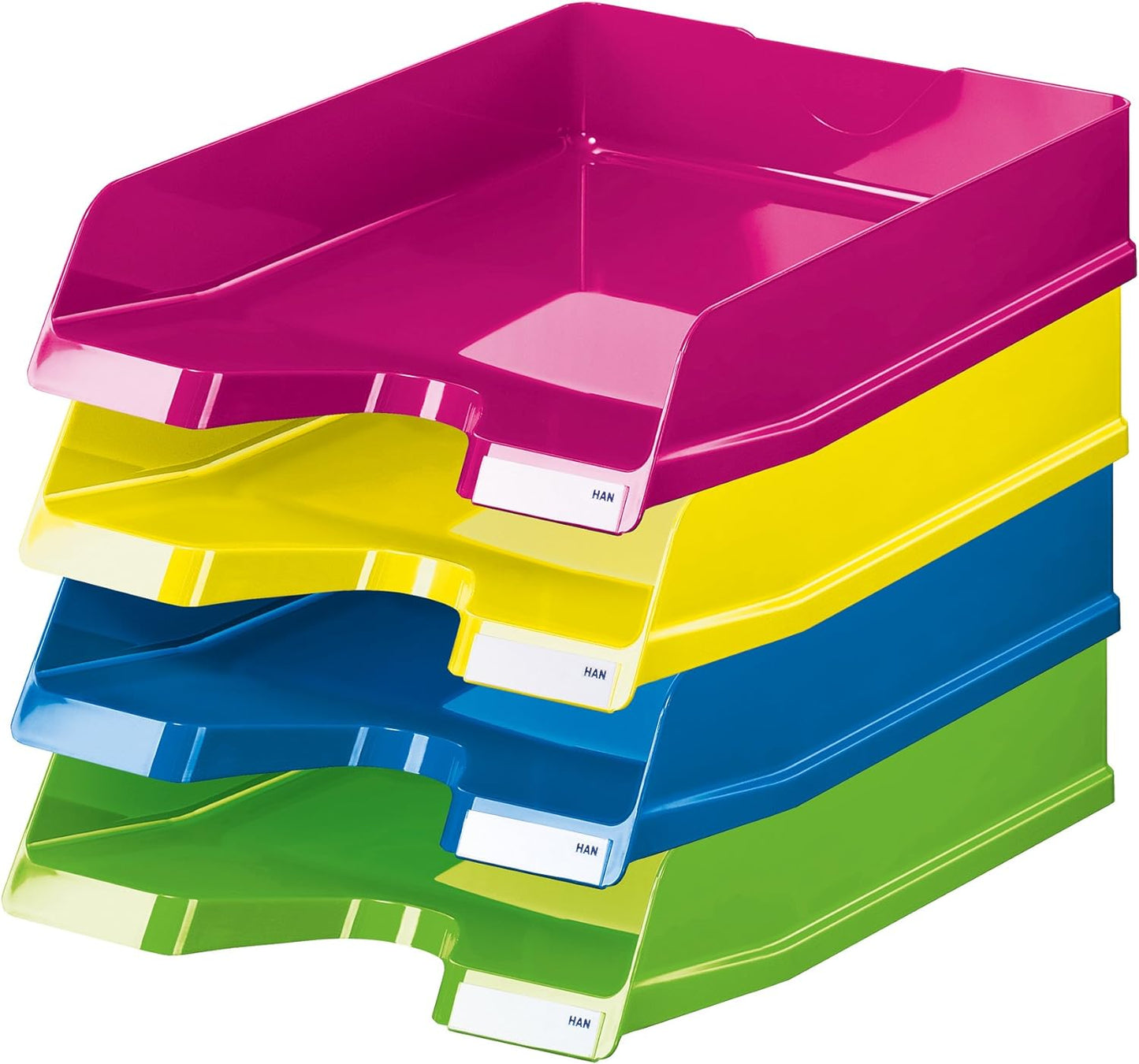 HAN Briefablage VIVA, 5-TEILIG, ruhig elegante Design-Briefablage in Premium-Qualität. DINA4/C4, mit Beschriftungsclips, 10275-96, rosa