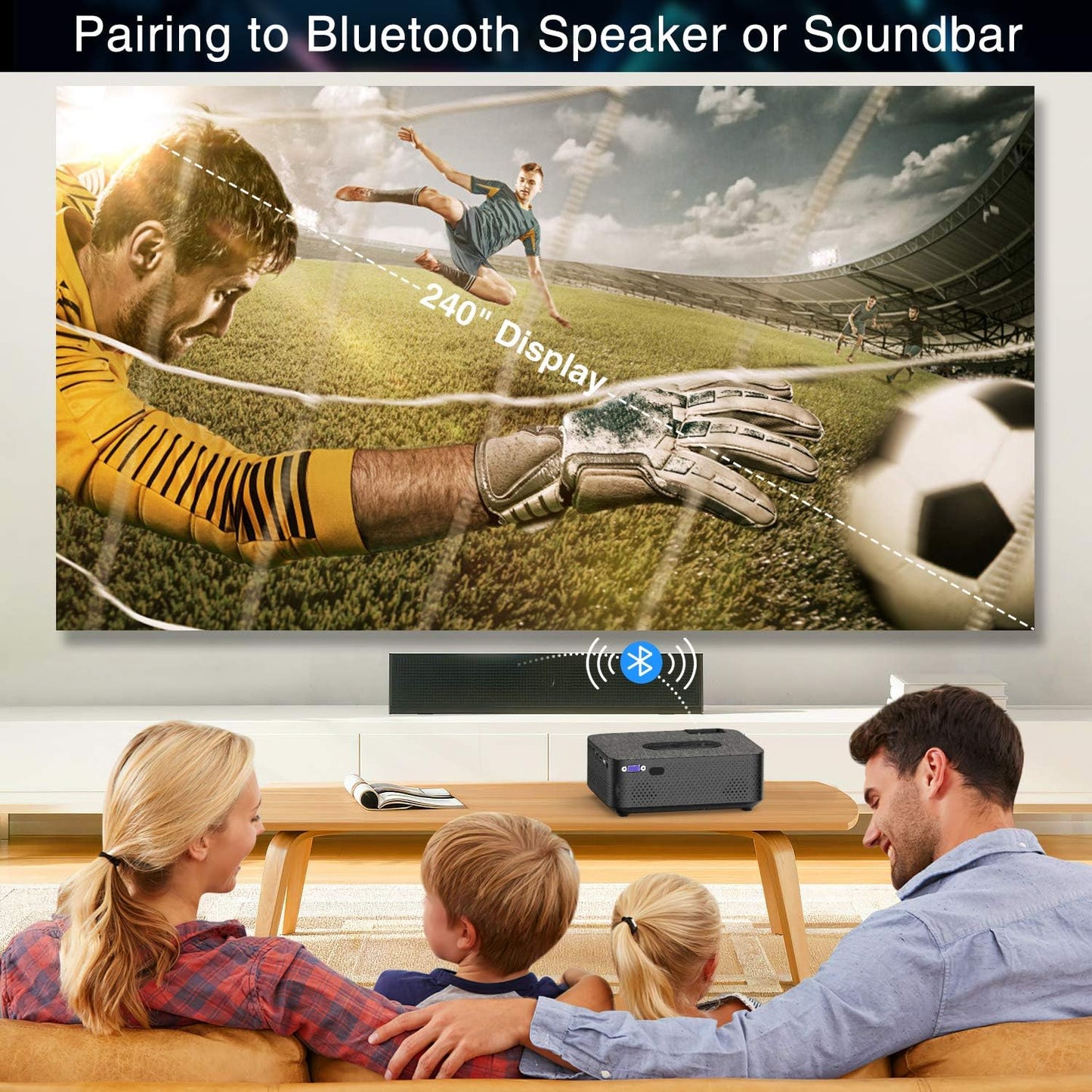 VILINICE Mini Beamer Heimkino Beamer Full HD, WiFi Projektor mit 6000 L unterstützt 1080P Multimedia 240", Video Beamer LED kompatibel mit TV Stick, HDMI, SD, AV, VGA, USB, PS4, Smartphone