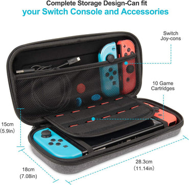 Keten-Zubehörset für NS, inkl. Tragetasche, Ladestation, Spielständer, Verlängerungskabel, Spielkartenhülle, Displayschutz, J-Con-Griffe, Räder, Kristallhülle, TPU-Hülle, Kappen