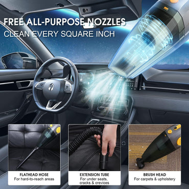 Hogimcty Akku-Handsauger, 8000 Pa 120 W, leistungsstarker Mini-Autosauger, Reinigung von Tierhaaren, Staub, Plüsch, tragbarer Staubsauger für Auto, Tisch und Zuhause