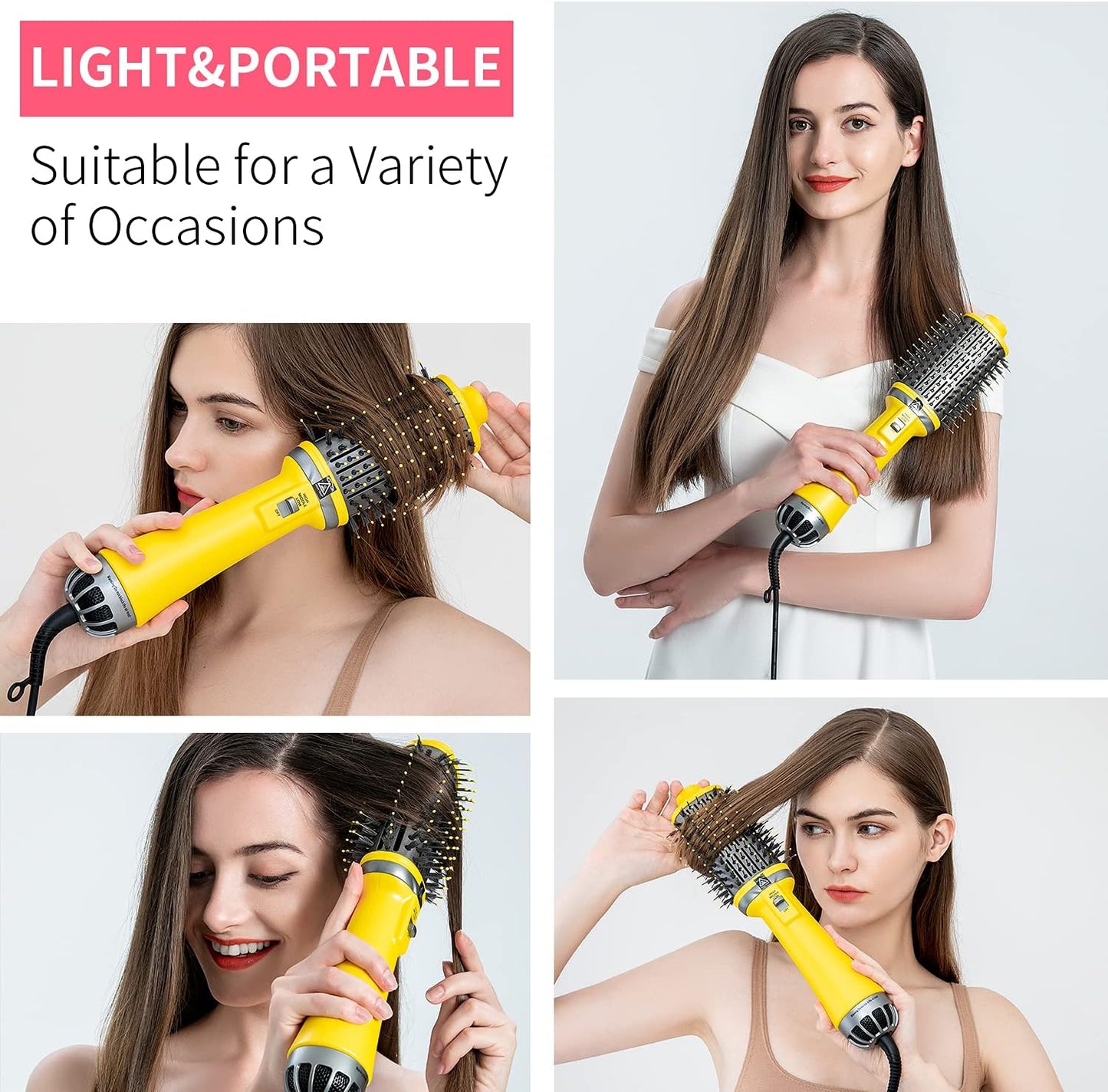 Chimpuk Professionelle One-Step 70 dB Heißluftbürste und Volumizer und Haarstyler zum Glätten, Locken, Multifunktions-Haartrockner, Anti-Frizz-Keramik-Haartrockner