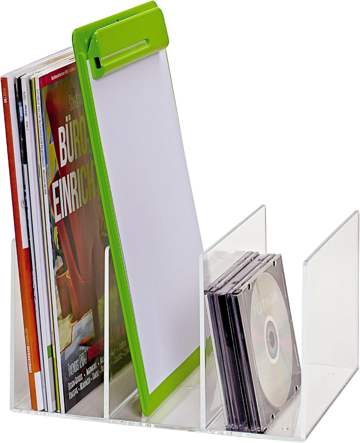 MAUL Acryl Catalogue-Stehsammler verre clair 3-Fächer