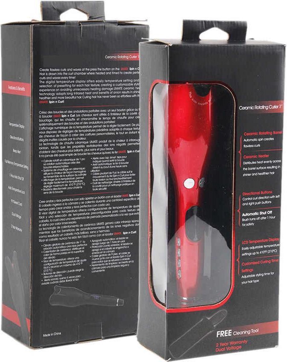 UMATE Air Spin N Curl stapster rotierender lockenwickler mit keramikplatte, tragbarer kabelloser zauberstab