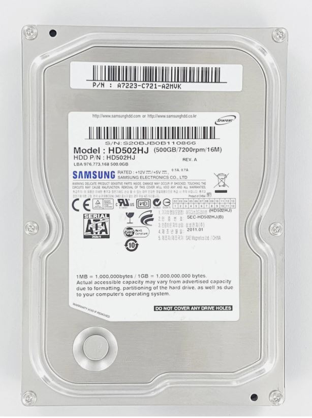 Samsung HD502HJ 500Gb SATA 7200rpm 3.5in HDD F3-1D-REV-02