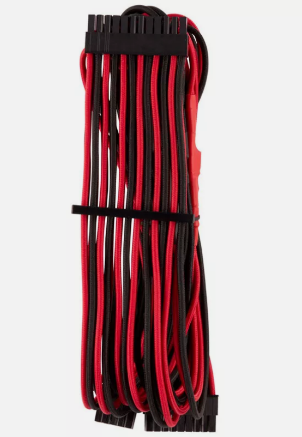 Corsair Premium Sleeved 24-Pin-ATX-Kabel (Gen 4) - rot/schwarz
