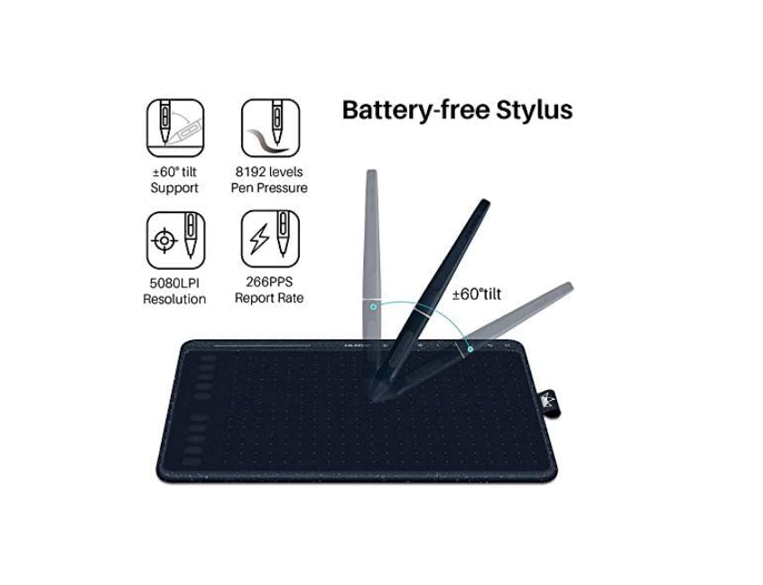 Tablette PC Huion HS611 Bleue 5080 pixels par pouce 258,4 x 161,5 mm USB bleu