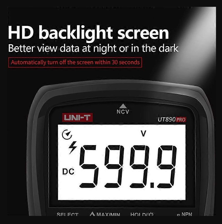 UNI-T UT890 PRO Digitalmultimeter DC/AC Strommessgerät Voltmeter True RMS Tester Frequenzmessgerät Temperatur Kapazitätstest
