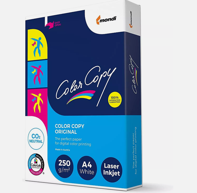 625 x Papier de copie laser couleur Mondi 250 g/m² DIN-A4 blanc Papier de copie Papier 625 Blatt