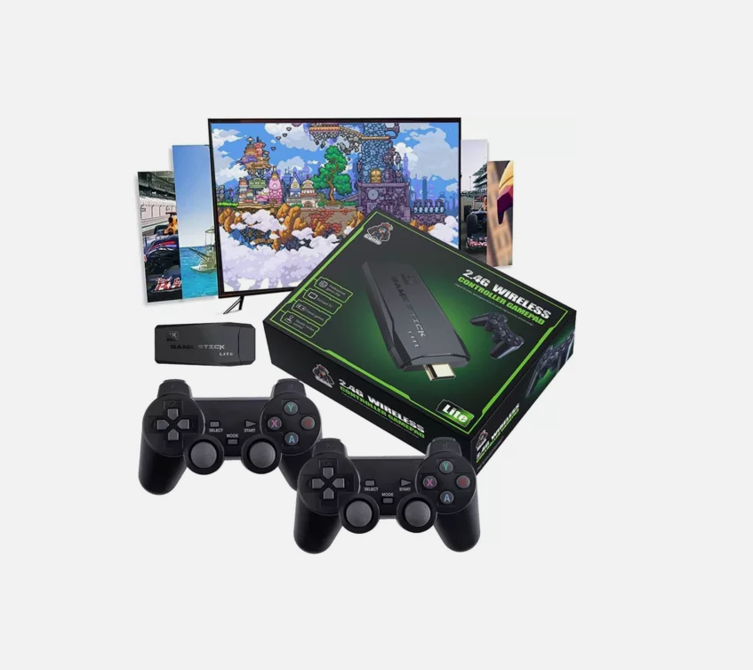 M8 4K HDMI Wireless Videospielkonsole Retro 20000+Spiele TV Stick 64G+ 2 Gamepad