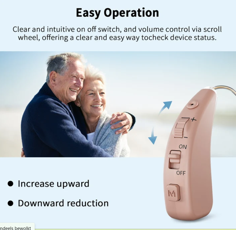 Delmicure Hörverstärker , Hörgeräte für Senioren mit Ladestation, VHP-1504 Beige – Paar