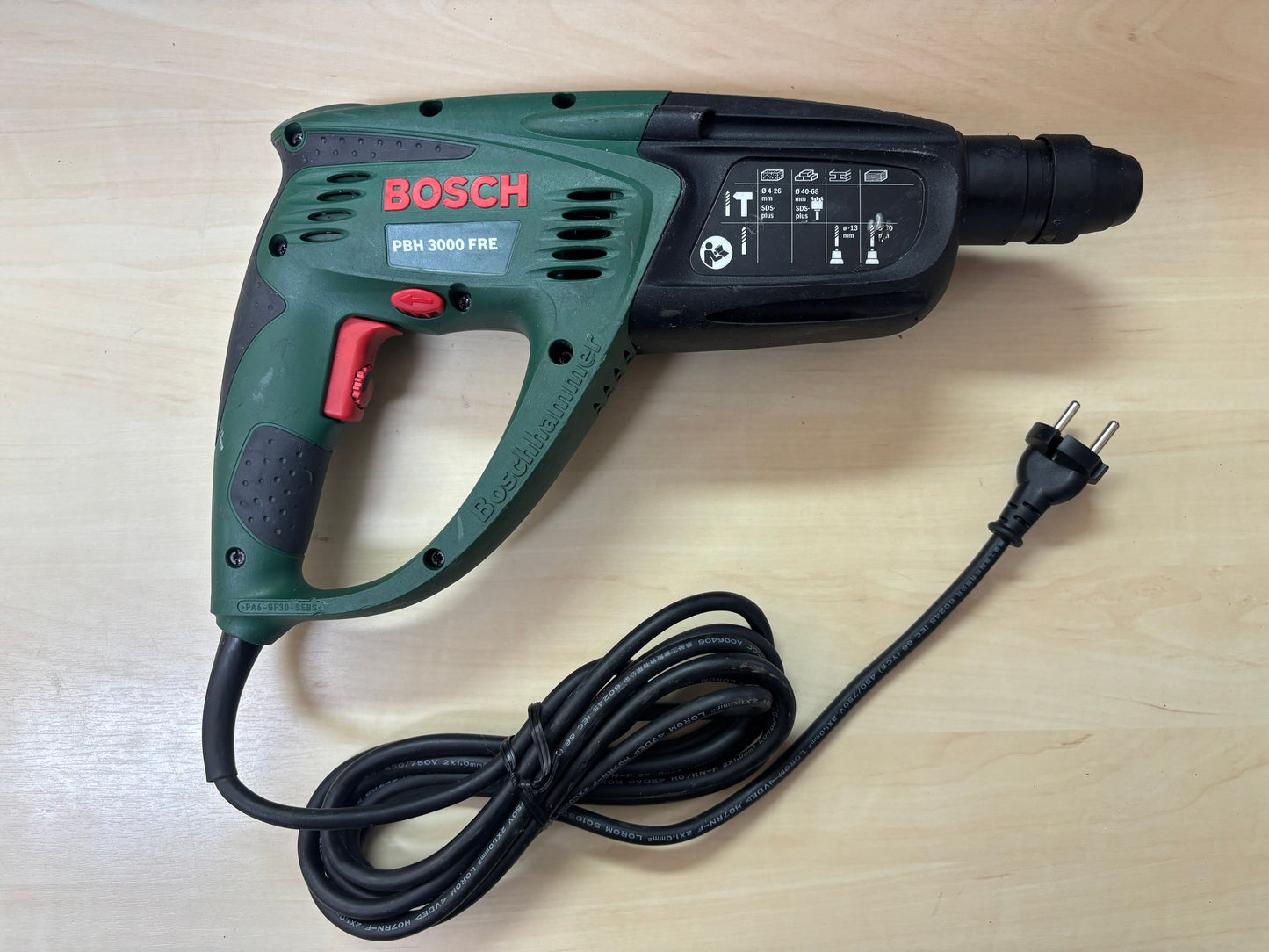 Bosch Home and Garden PBH 3000 FRE Bohrhammer 750 Watt SDS ohne Koffer und Erstazteile GEBRAUCH FUNKTIONAL