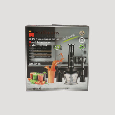 HOFFMANS HM-8029 Stabmixer Set 5 in 1 1000W Multifunktional Handmixer Pürierstab Schneebesenl Blender