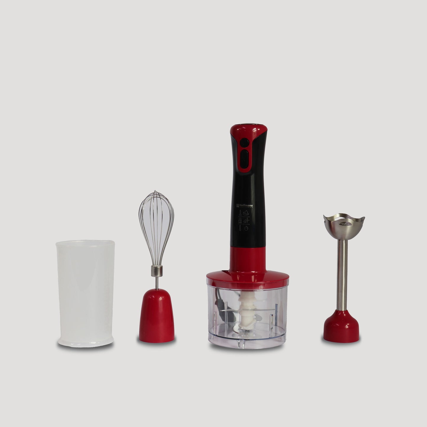 HOFFMANS 8030 4-in-1 Stabmixer Set Multifunktional Handmixer Pürierstab Schneebesenl Blender