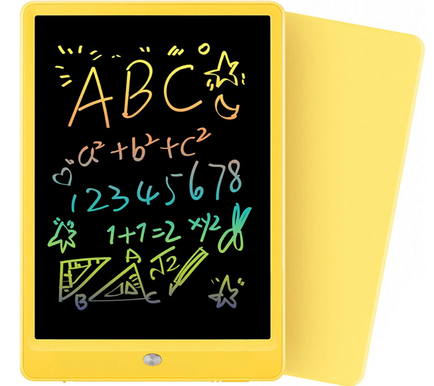 LCD-Schreibtisch, 10 Zoll, Bunte Bildschirm-Maltafel, Schreibtisch, Weihnachtsgeschenke für Kinder, Kritzeltafel, Spielzeug ab 1 2 3 4 5 6 7 Jahre alt Mädchen Jungen (Gelb)
