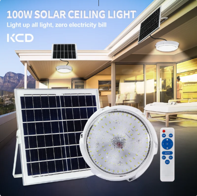 150W wasserdichte Solar-Terrassenleuchte mit Fernbedienung, dimmbare Beleuchtung für Garten, Veranda, Licht