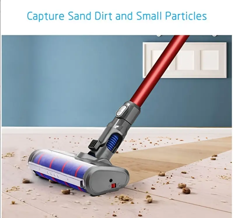 Ersatz-Weichwalzen-Reinigungskopf, kompatibel mit Dyson V6 Animal, V6 Fluffy, DC58, DC59, DC61, DC62, DC74 Akku-Staubsauger, Hartbodenmontage mit Scheinwerfern