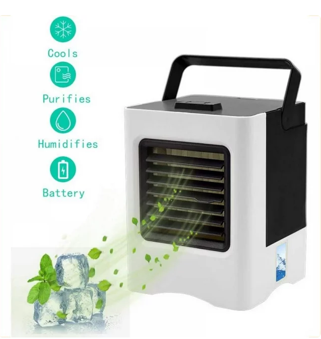 Tragbare Klimaanlage – wiederaufladbarer persönlicher Luftkühler mit 3 Geschwindigkeiten, Dauer 12 Stunden, leiser Mini-Klimaanlagenventilator, Schreibtisch-Kühlventilator für Zuhause, Schlafzimmer, Reisen und Büro