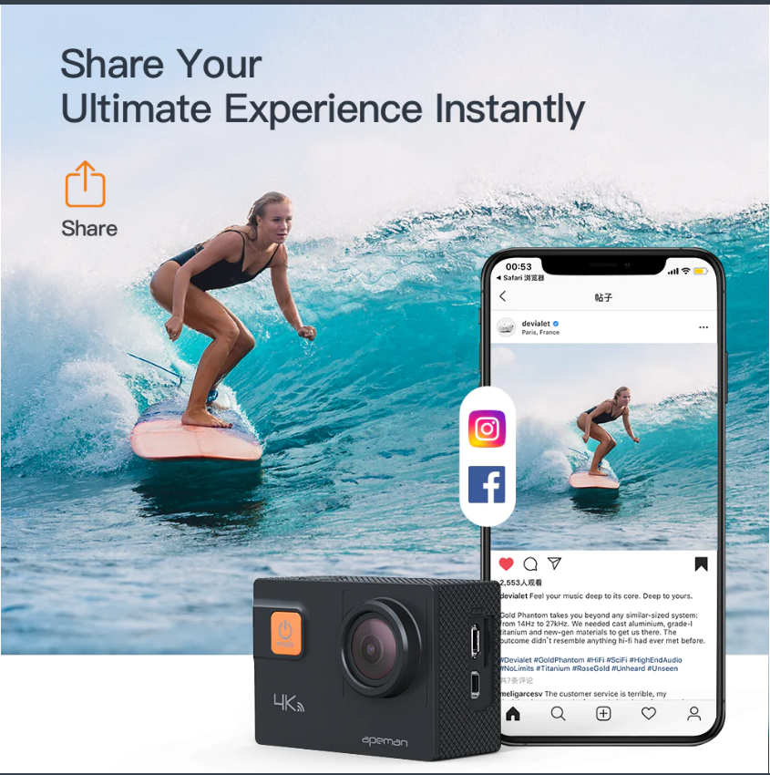 Apeman 4k Actioncam A80