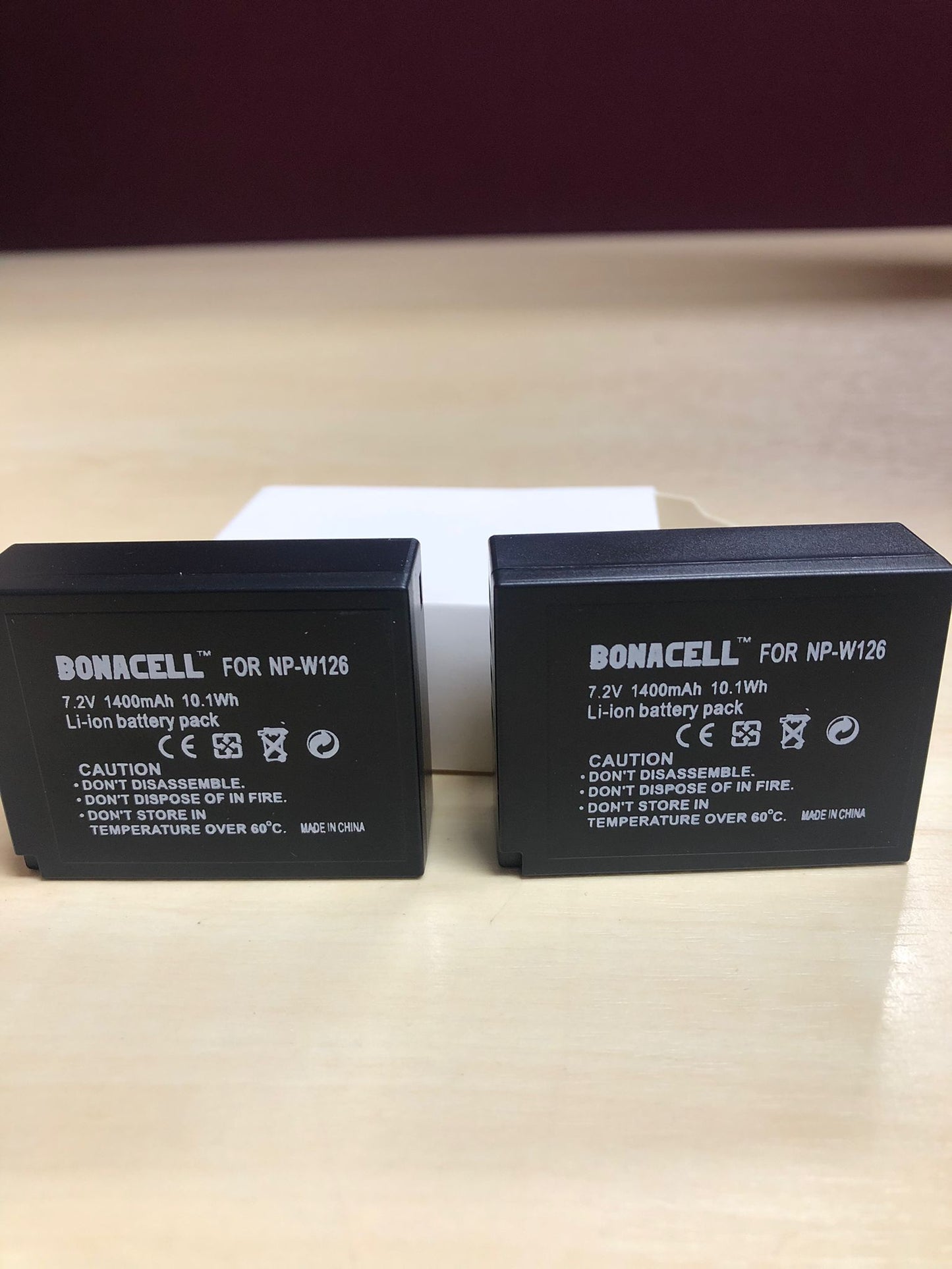 2X Bonacell Akku für Fujifilm NP-W126 Kamera Ersatzakku 1400 mAh kompatibel mit Fujifilm X-T10, X-T20, X100F, FinePix HS30EXR, HS33EXR, HS35EXR, HS50EXR, X-A1, X-A2, X-A3, E2, X-E3