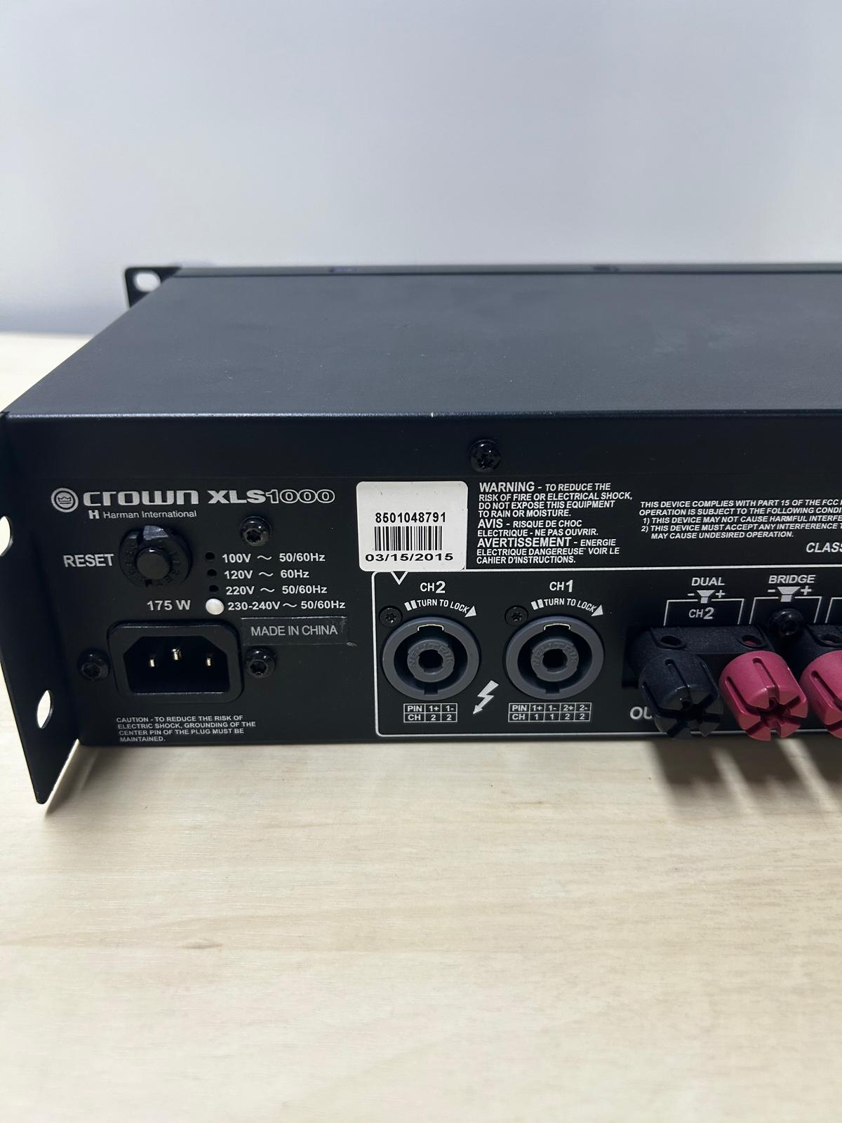 Crown XLS 1000 Digital-Endstufe 2 x 350/215 W Anschlüsse Speakon, XLR, Klinke, Cinch, Schraubklemmen