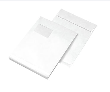 Mailmedia 100 Faltentaschen mit Steh-/Klotzboden C4 120 g/m² mit Fenster