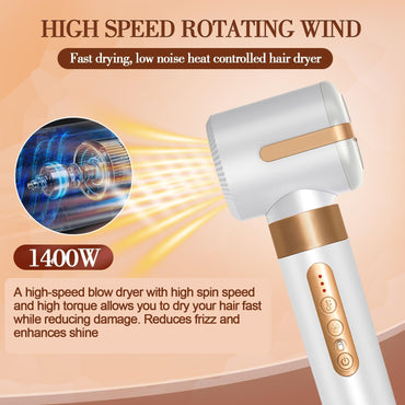 Air Styler 7 IN 1 Haartrockner mit Haarföhn Haarstyler, Warmluft Bürste,Weiß