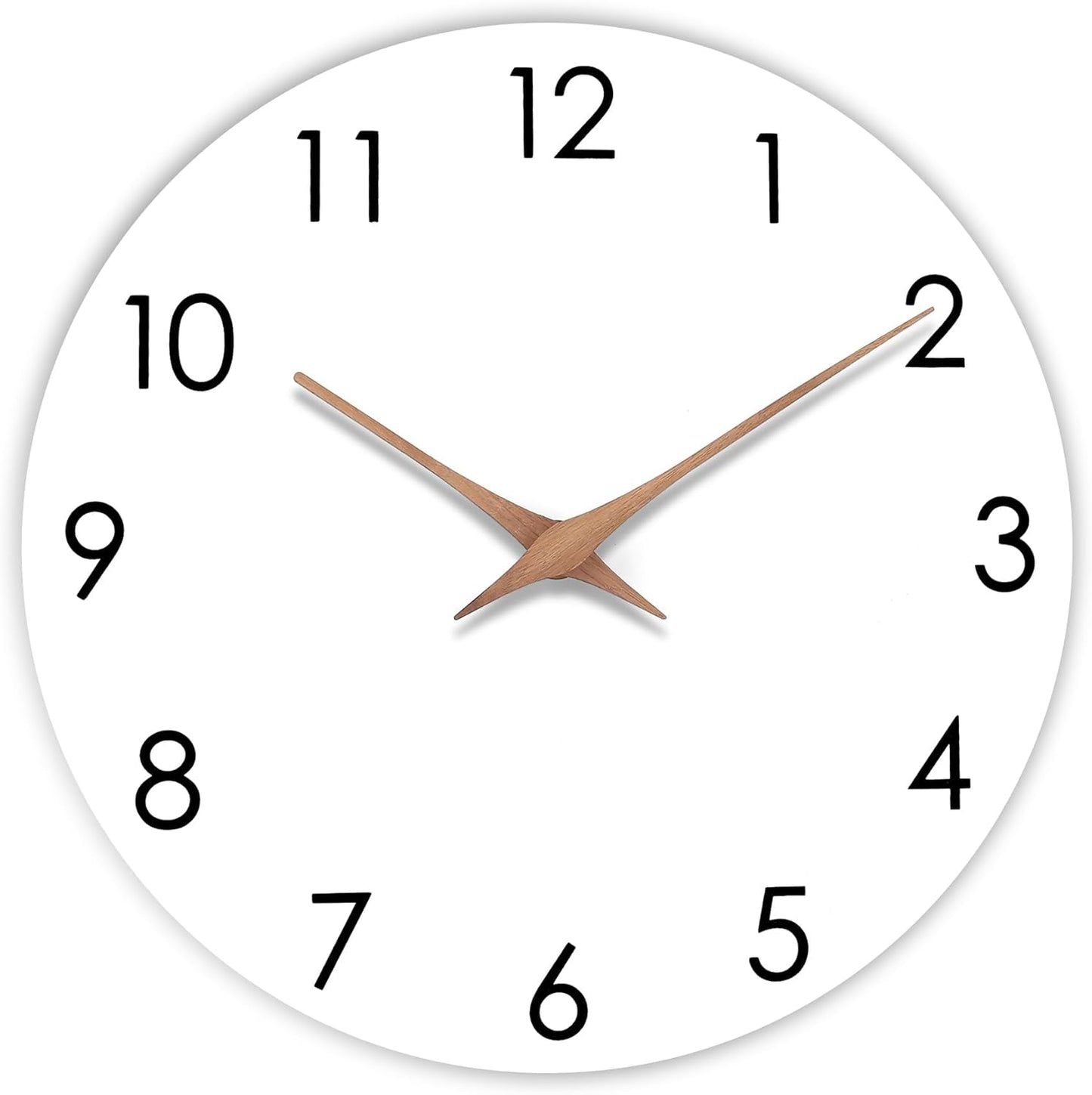 AIRUIFU Holz Wanduhr Ohne TickgeräUsche Lautlos Modern 25cm Quarz (weiß)
