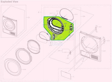 Samsung DC97-20550A Trocknerglasplatte Assy Holder Glass DV6000M