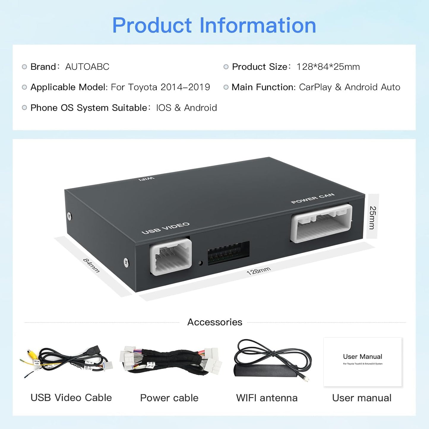Adaptateur Carplay/Android Auto pour Toyota