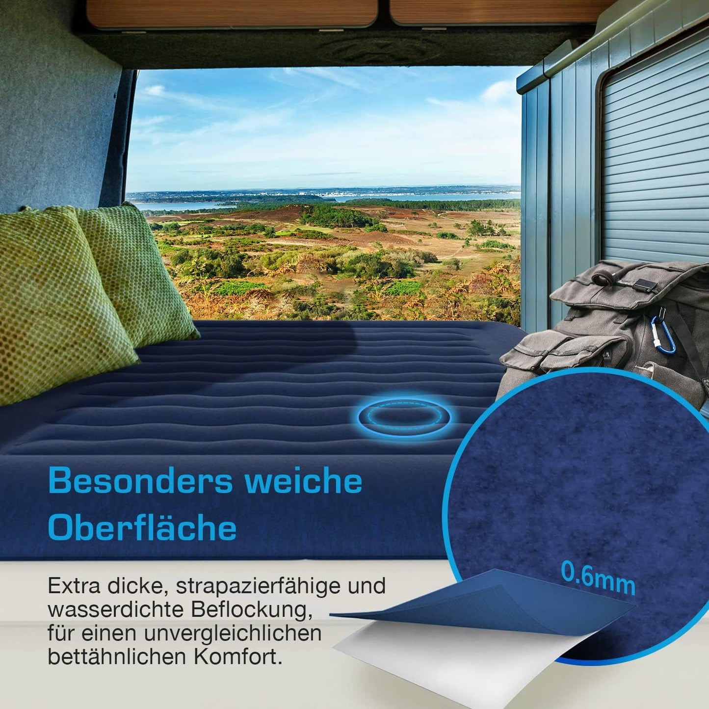 Active Era Luxus Luftbett 2 Personen, mit eingebauter elektrischer Pumpe & integriertem Kissen, 203 x 152 x 56cm