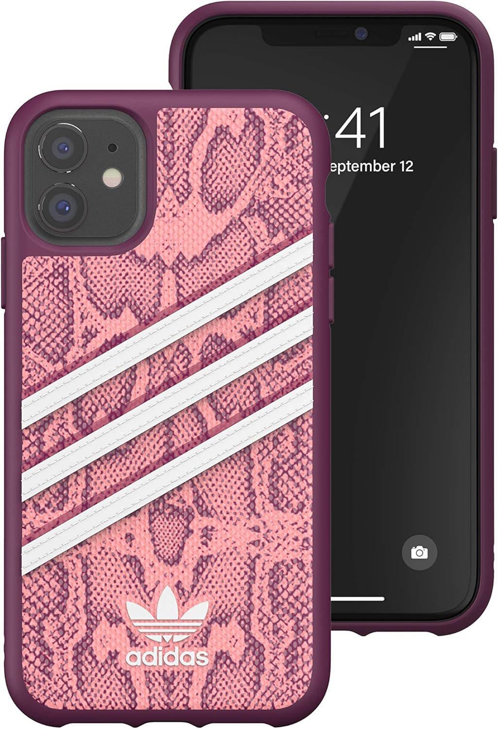 adidas Schutzhülle für iPhone 11 Pro, Fallgeprüfte Hüllen, erhöhte Kanten, Originale geformte Hülle, Beeren und Rosa