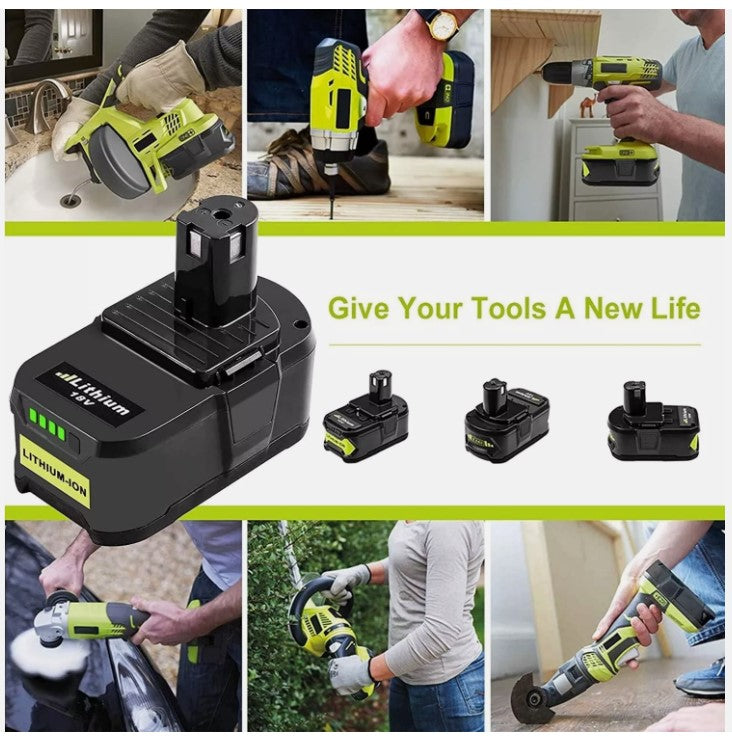 2x 7.0Ah 18V Akku für RYOBI P108 ONE+ Akku Li-ion Batterie Ryobi P104 P102 RB18L50 RB18L40 RB18L25 BPL-1815 BPL-1820G BPL18151 BPL1820 P104 P105 P107 mit LED-Anzeige