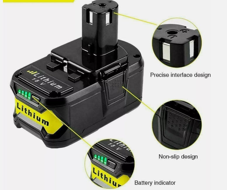 2x 7.0Ah 18V Akku für RYOBI P108 ONE+ Akku Li-ion Batterie Ryobi P104 P102 RB18L50 RB18L40 RB18L25 BPL-1815 BPL-1820G BPL18151 BPL1820 P104 P105 P107 mit LED-Anzeige