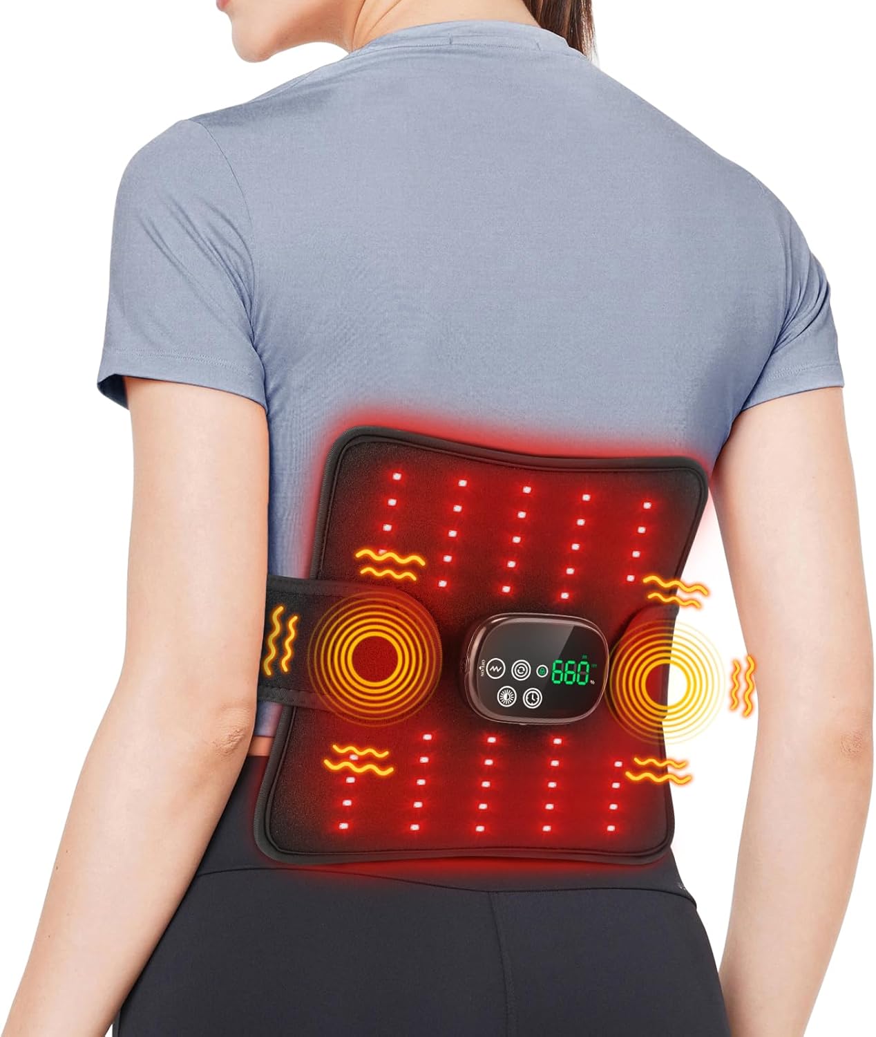 AFDEAL Multifunktionale Rotlicht-Massage-Pad mit digitaler Anzeige Controller, Vibration
