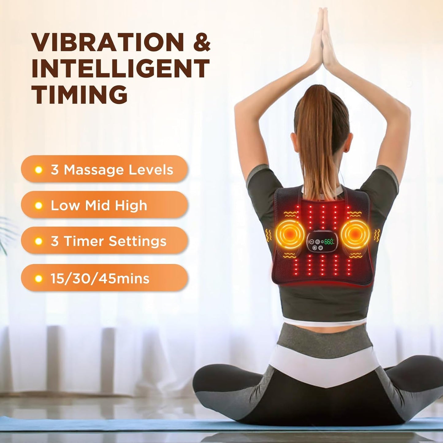 AFDEAL Multifunktionale Rotlicht-Massage-Pad mit digitaler Anzeige Controller, Vibration