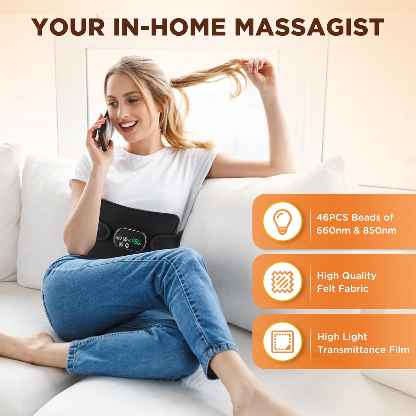 AFDEAL Multifunktionale Rotlicht-Massage-Pad mit digitaler Anzeige Controller, Vibration
