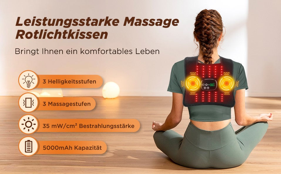 AFDEAL Multifunktionale Rotlicht-Massage-Pad mit digitaler Anzeige Controller, Vibration