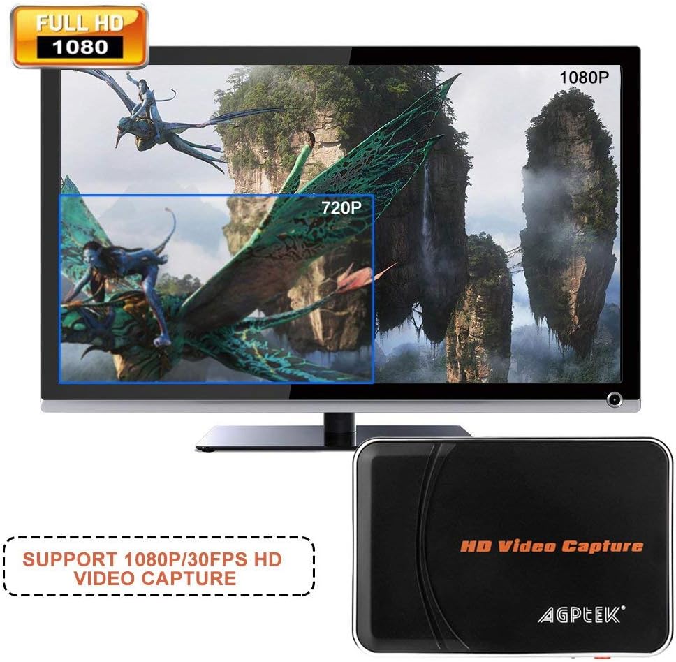 AGPTEK HD Game Capture 1080P HDMI Videorekorder Sprachaufnahme
