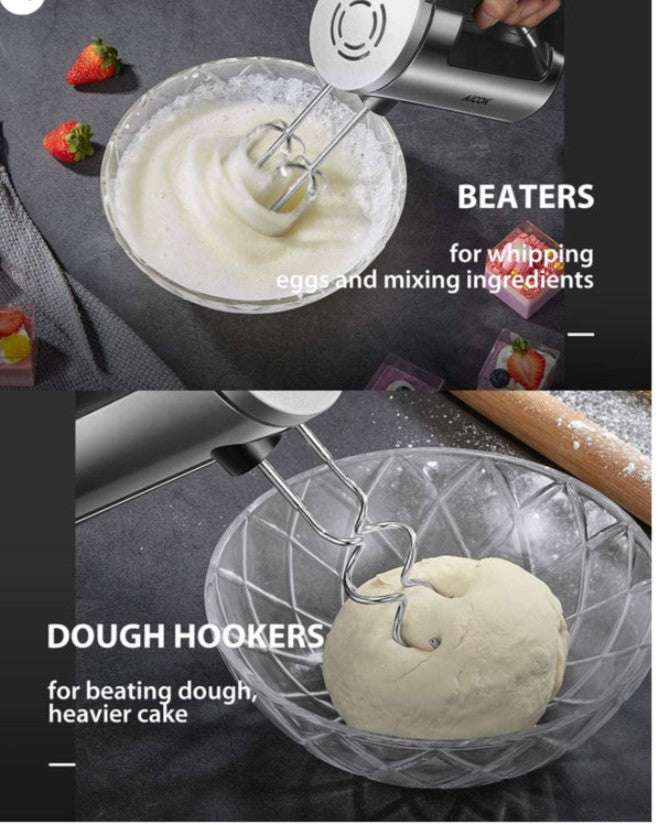 AICOK Elektrischer Handmixer, 6 Geschwindigkeiten, Ein-Knopf-Auswurfdesign