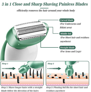 Akunbem Elektrorasierer für Damen, Bikinibeine, Achseln,öffentliche Haare