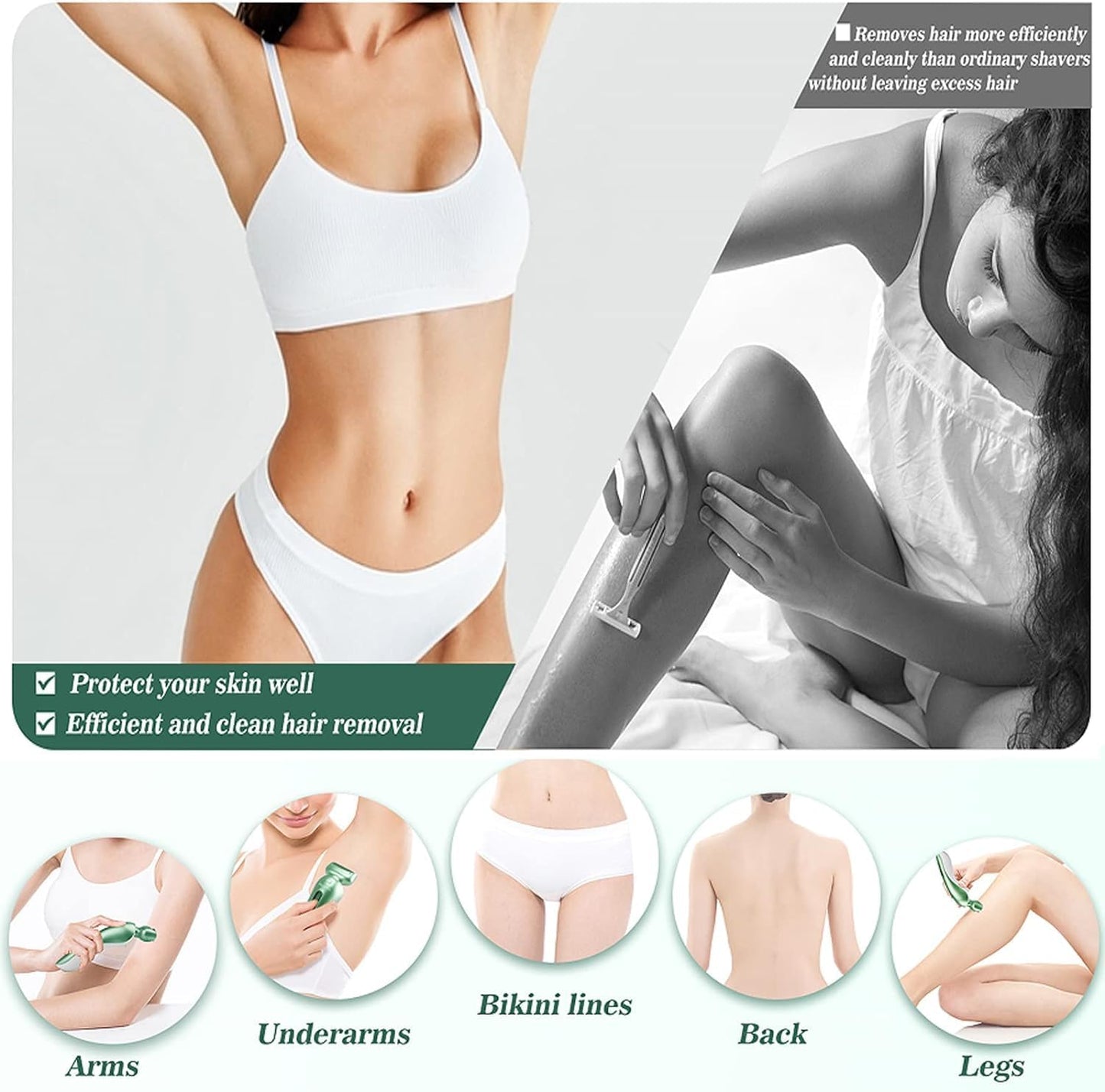 Akunbem Elektrorasierer für Damen, Bikinibeine, Achseln,öffentliche Haare