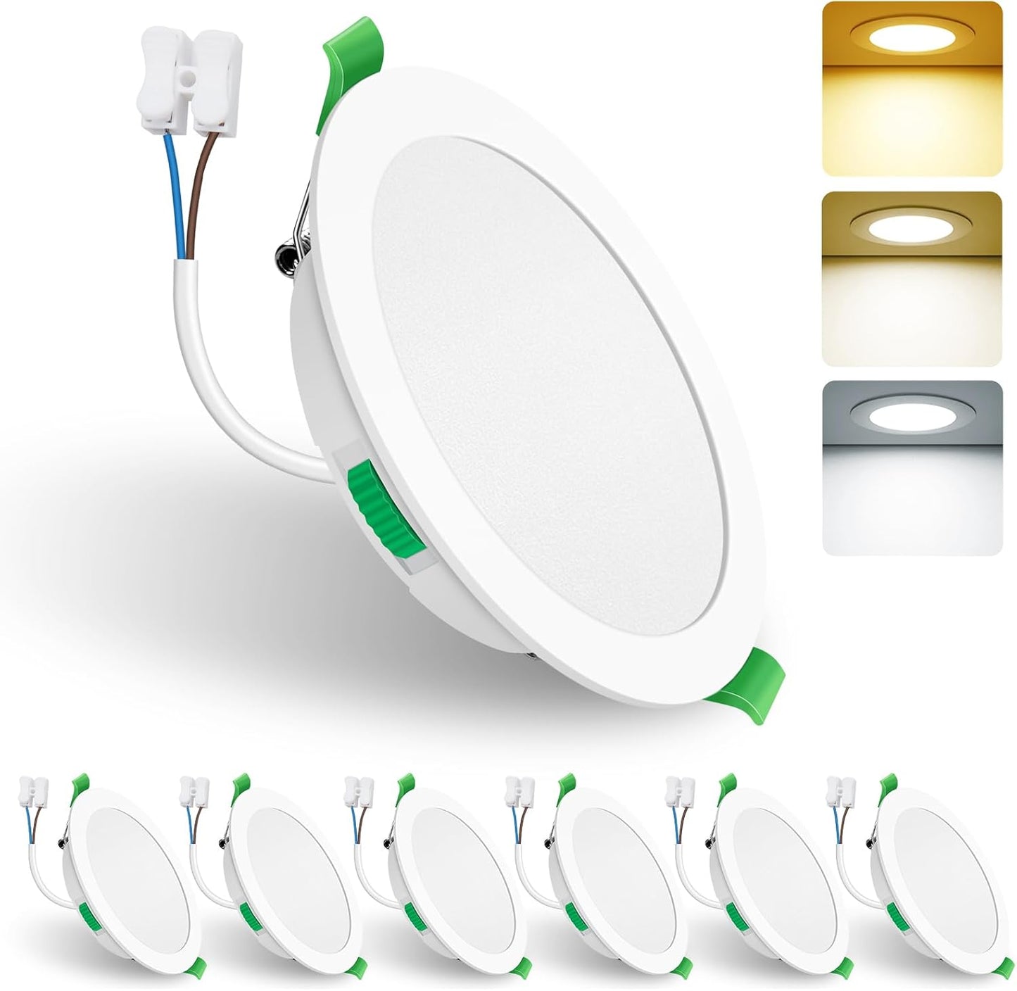 ALUSSO LIGHTING (6er Set) Einbaustrahler LED,15W 1200 Lumen 3000K 4000K 6500K Dimmbar Deckenspots