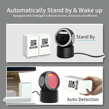Alacrity 2D 1D QR Desktop Barcode Scanner USB Wired Barcode-Leser,Schwarz