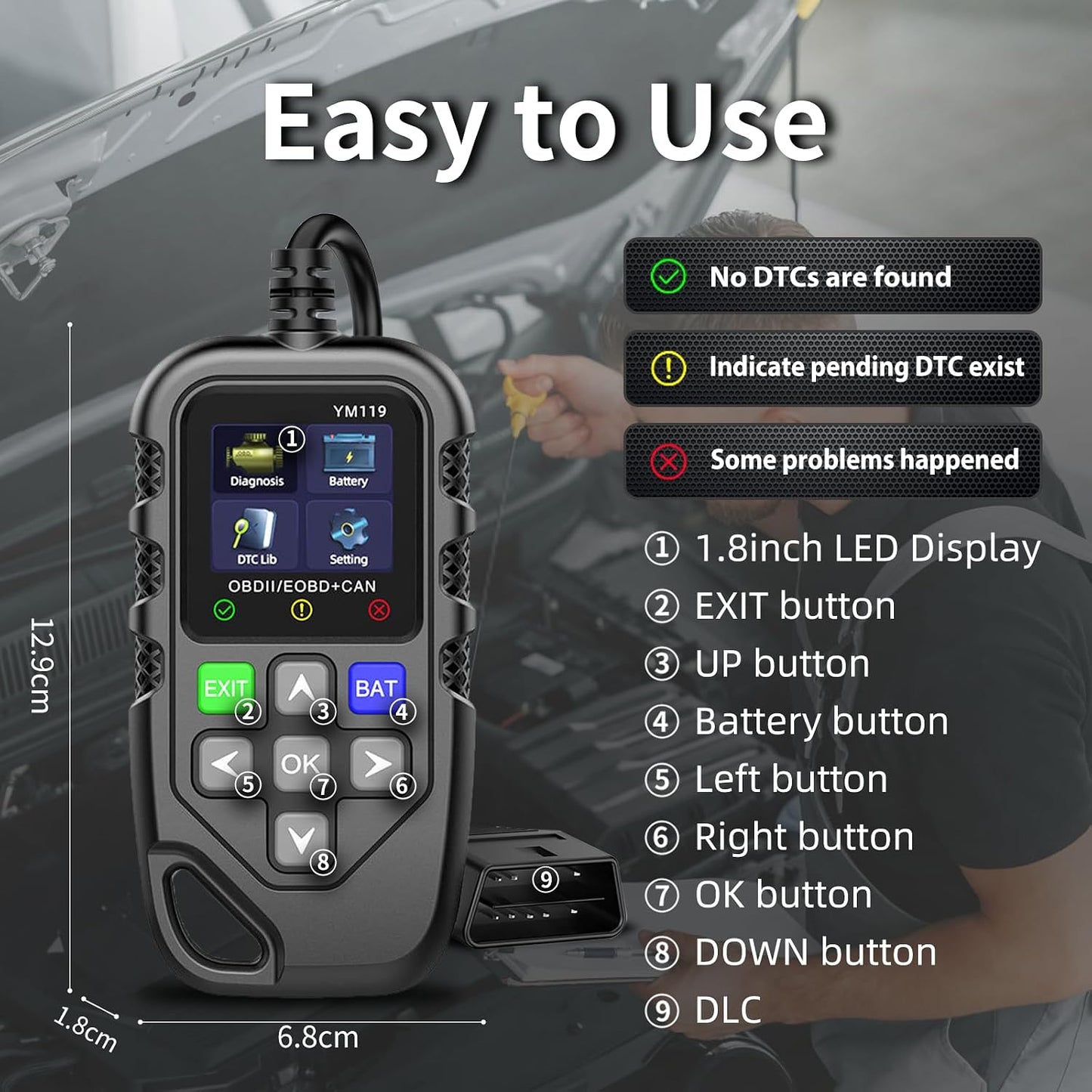 Anluomania OBD2 Diagnosegerät Auto, Codeleser,für Autos Nach 1996