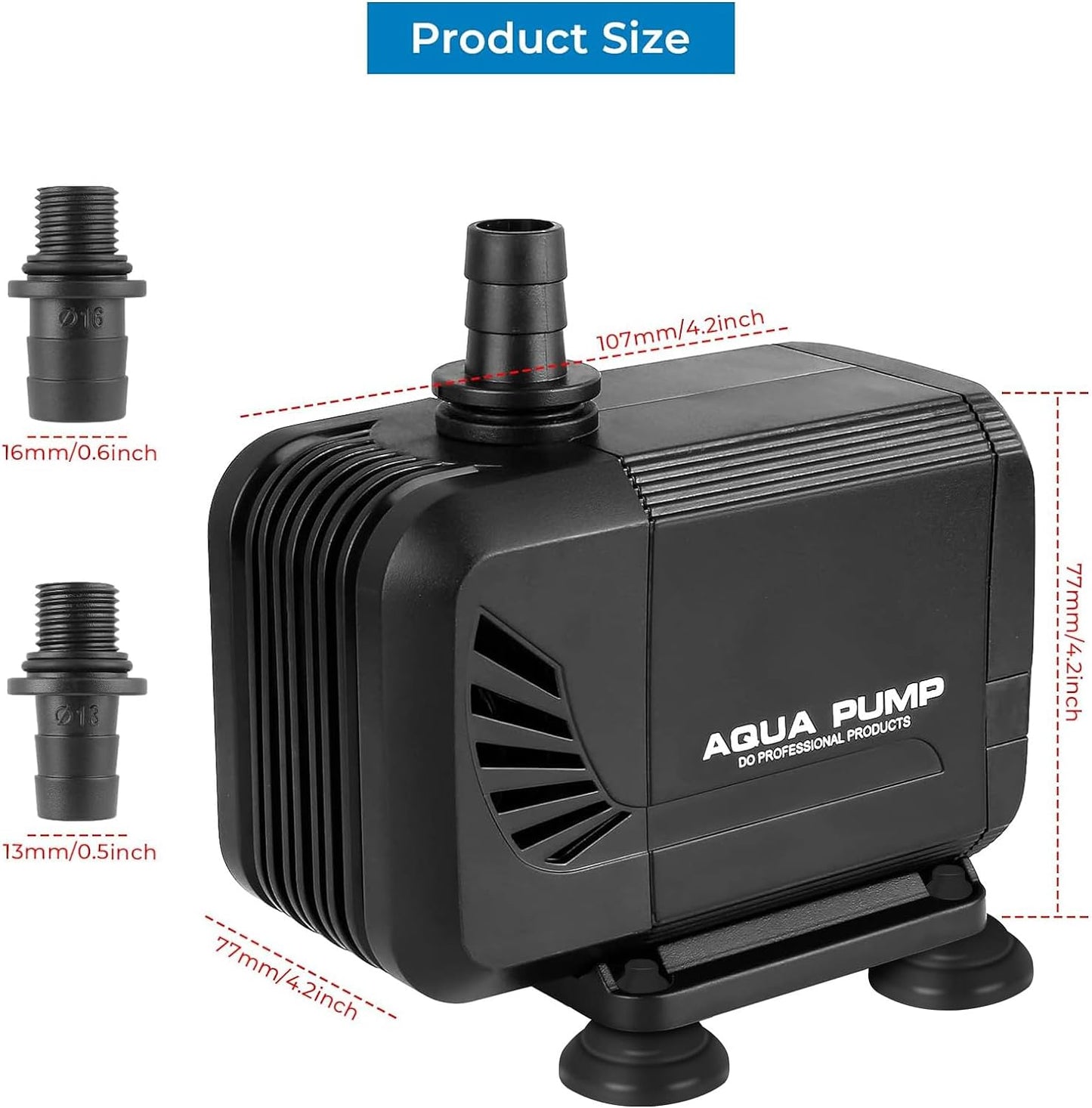 Mixigoo Teichpumpe Aquarium 15W Tauchpumpe Gartenpumpe Fontäne Wasserpumpe 1500L/H Pump