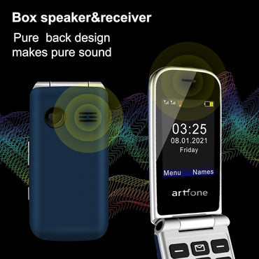 artfone F20 Blau - Seniorenhandy Klapphandy Ohne Vertrag Dual SIM 2G GSM Handy