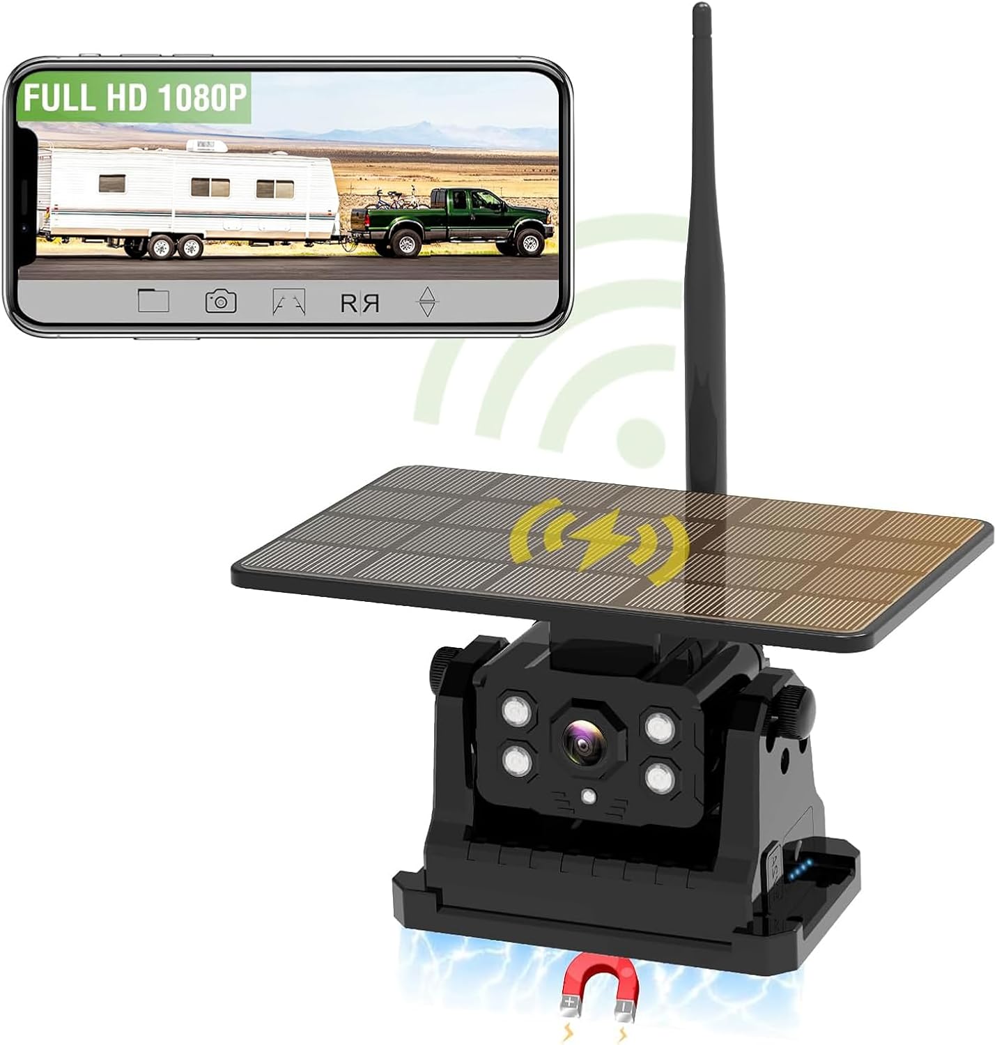 ATOVANKA Solar Rückfahrkamera Kabellos,9600Mah Magnetic Hitch,1080P