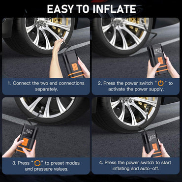 AUSI Starthilfe mit Luftkompressor, 150 PSI elektrische Luftpumpe 1000A , kabellos, tragbar, mit digitalem Manometer für Auto/Motor/Fahrrad/Ball